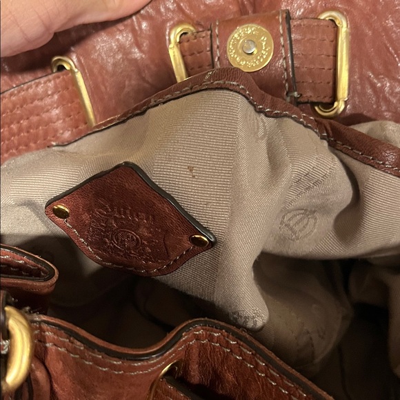 Y2K VINTAGE JUICY COUTURE FREESTYLE LOCK LEATHER LARGE TOTE SATCHEL - Picture 15 of 16